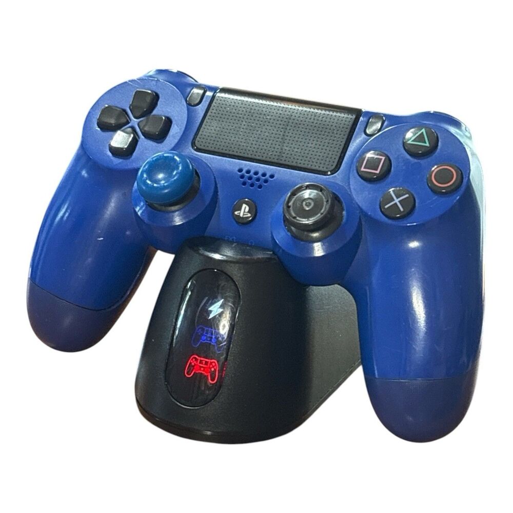 Sony PS4 DualShock 4 Wireless Controller Blue CUH-ZCT2U + Dual Charging Dock